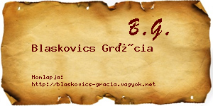 Blaskovics Grácia névjegykártya